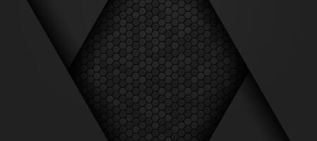 black hexagon material modern background vector