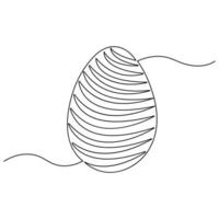 Continues single line art drawing easter eggs hand draw outline vector