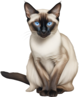 ai generato matita colorata schizzo di un' siamese gatto. png