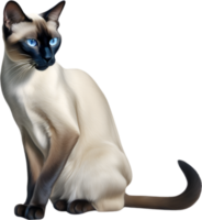 AI generated Colored-pencil sketch of a Siamese cat. png