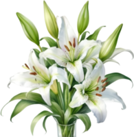 AI generated Watercolor painting of a lily flower. png