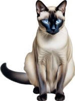 ai generato matita colorata schizzo di un' siamese gatto. png