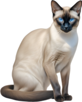 ai generato matita colorata schizzo di un' siamese gatto. png