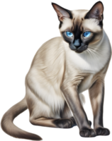 AI generated Colored-pencil sketch of a Siamese cat. png