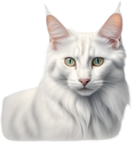 AI generated Colored-pencil sketch of a Turkish Angora cat. png