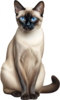 ai généré crayon de couleur esquisser de une Siamois chat. png