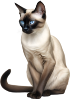 AI generated Colored-pencil sketch of a Siamese cat. png