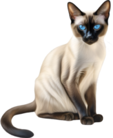 ai generato matita colorata schizzo di un' siamese gatto. png