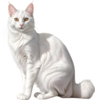 AI generated Colored-pencil sketch of a Turkish Angora cat. png