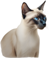 ai généré crayon de couleur esquisser de une Siamois chat. png