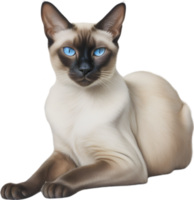 ai généré crayon de couleur esquisser de une Siamois chat. png