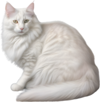 AI generated Colored-pencil sketch of a Turkish Angora cat. png