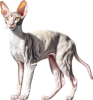 AI generated Colored-pencil sketch of a Cornish Rex cat. png