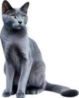 AI generated Colored-pencil sketch of a Russian Blue cat. png