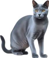 AI generated Colored-pencil sketch of a Russian Blue cat. png