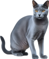 ai generiert Buntstift skizzieren von ein Russisch Blau Katze. png