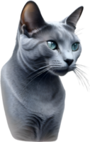 AI generated Colored-pencil sketch of a Russian Blue cat. png