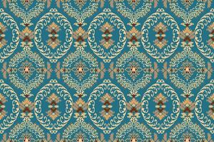 ikat tribal indio sin costura modelo. étnico azteca tela alfombra mandala ornamento nativo boho cheurón textil.geometrico africano americano oriental tradicional vector ilustraciones. bordado estilo.