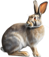 ai généré lapin. fermer coloré crayon esquisser de lapin. png