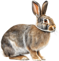 ai généré lapin. fermer coloré crayon esquisser de lapin. png