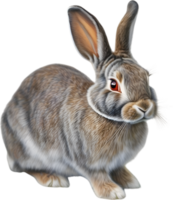 AI generated Rabbit. Close-up colored pencil sketch of Rabbit. png