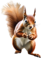 AI generated Red Squirrel. Close-up watercolor of Red Squirrel. png