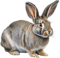 ai généré lapin. fermer coloré crayon esquisser de lapin. png