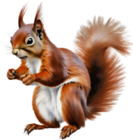 AI generated Red Squirrel. Close-up watercolor of Red Squirrel. png