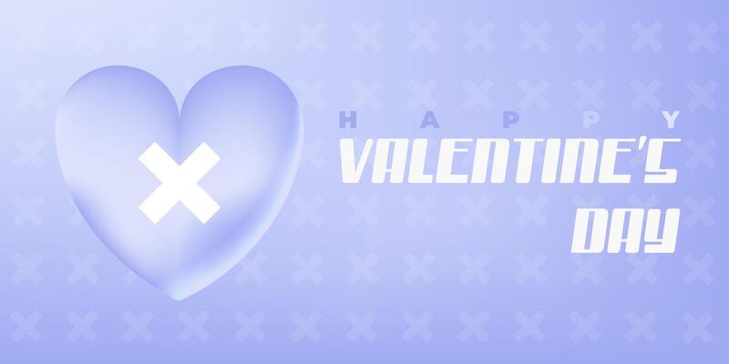 Happy Valentine's Day background, banner, poster, greeting, card. Trendy y2k style vector illustration with gradient, aura heart, shapes and typography.