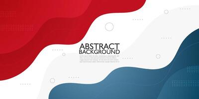 Red and blue wave geometric business banner on white background design. Creative banner design with wave shape and lines for template. Simple horizontal banner. Eps10 vector