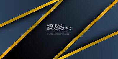 Abstract blue and gold overlap background. Futuristic and elegant concept. Blue background with geometric gold line and shapes.  Dark blue background. Eps10 vector