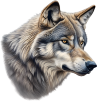 ai généré gris loup, crayon de couleur esquisser de gris loup. png