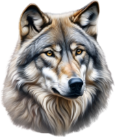 ai généré gris loup, crayon de couleur esquisser de gris loup. png