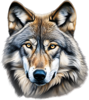 ai généré gris loup, crayon de couleur esquisser de gris loup. png