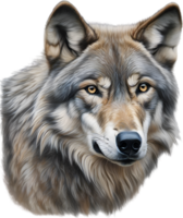 ai generado gris lobo, lápiz de color bosquejo de gris lobo. png