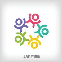 Teamwork and people raising hands modern logo. People logo template. vector