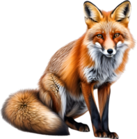 ai gerado vermelho Raposa, fechar-se lápis de cor esboço do vermelho Raposa, vulpes vulpes. png