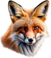 ai généré rouge Renard, fermer crayon de couleur esquisser de rouge Renard, vulpes vulpes. png