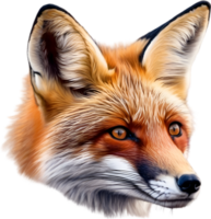 ai généré rouge Renard, fermer crayon de couleur esquisser de rouge Renard, vulpes vulpes. png