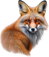 ai generato rosso Volpe, avvicinamento matita colorata schizzo di rosso Volpe, vulpes vulpes. png