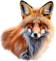 ai genererad röd räv, närbild färgpenna skiss av röd räv, vulpes vulpes. png