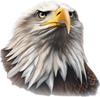 ai generado calvo águila, de cerca lápiz de color bosquejo de un calvo águila. png