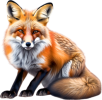 ai generiert rot Fuchs, Nahansicht Buntstift skizzieren von rot Fuchs, Vulpes Vulpes. png