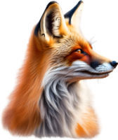 ai genererad röd räv, närbild färgpenna skiss av röd räv, vulpes vulpes. png