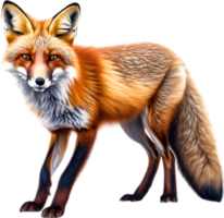 ai gerado vermelho Raposa, fechar-se lápis de cor esboço do vermelho Raposa, vulpes vulpes. png