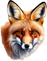 ai generiert rot Fuchs, Nahansicht Buntstift skizzieren von rot Fuchs, Vulpes Vulpes. png