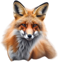 ai generado rojo zorro, de cerca lápiz de color bosquejo de rojo zorro, vulpes vulpes. png