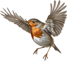 AI generated Robin bird, Close-up colored-pencil sketch of European Robin, Erithacus rubecula. png