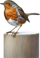 ai generato pettirosso uccello, avvicinamento matita colorata schizzo di europeo pettirosso, erithacus rubecola. png