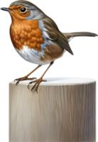 ai generiert Robin Vogel, Nahansicht Buntstift skizzieren von europäisch Robin, Erithacus rubecula. png